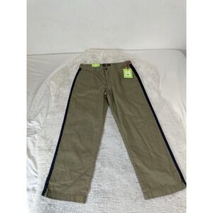 HOUSTON‎ WHITE New Mens 36X30 Chino Wide Leg Side Stripe Pleated Pants